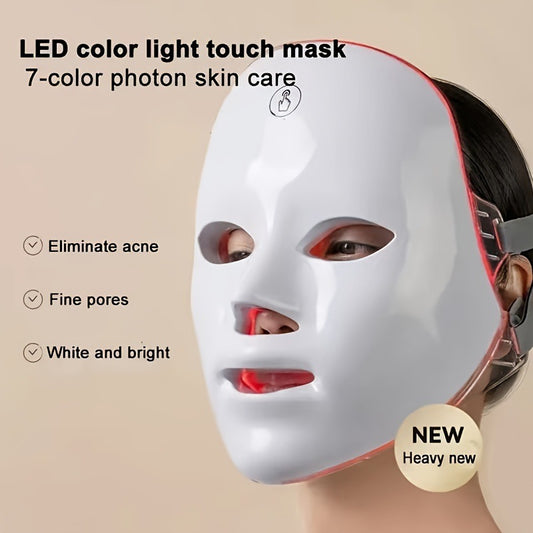 Seven-Color Touch Facial Mask Beauty Device, Home-Use Seven-Color Spectrometer, Colored Light Facial Introduction Mask Beauty Instrument